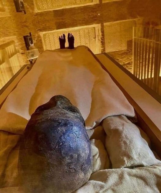 The mummy of King Tutankhamen, the famous Egyptian pharaoh, can be found in his tomb in the Valley of the Kings in Luxor, Egypt. 