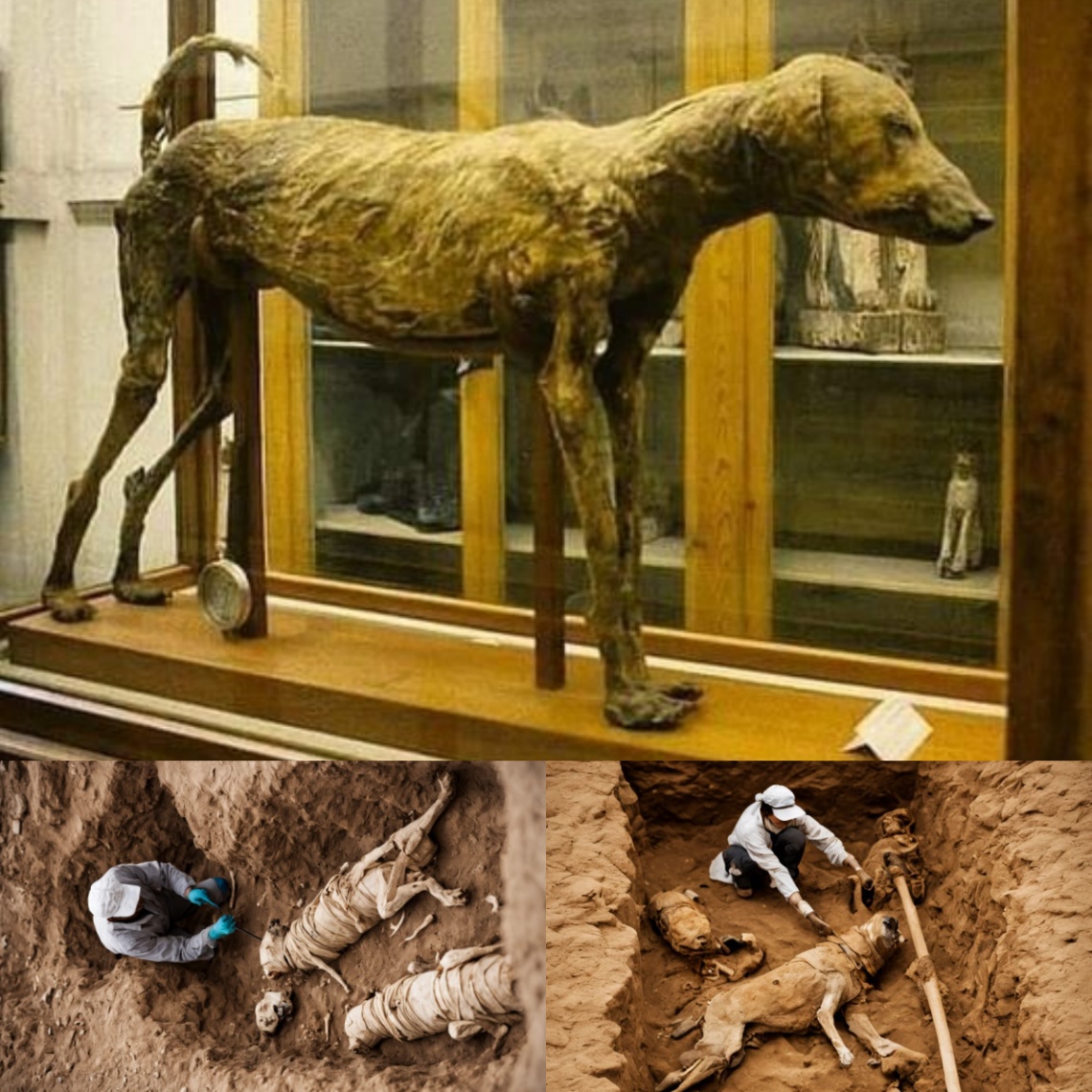 Mυmmy of a 3,500-year-old dog, It was the little dog of Pharaoh Ameпhotep from 1427 BC.