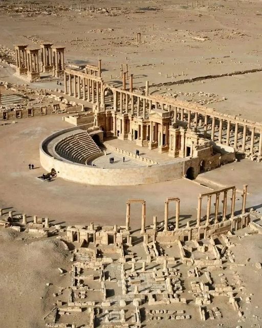 Ruins of the ancient city of Palmyra in Syria .