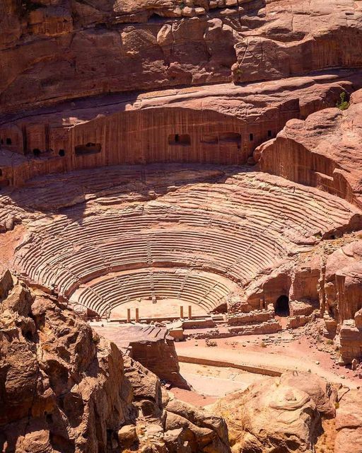 Unveiling the Splendor of Petra's Ancient Theater: A Timeless Marvel Carved into Jordan's Mountainside