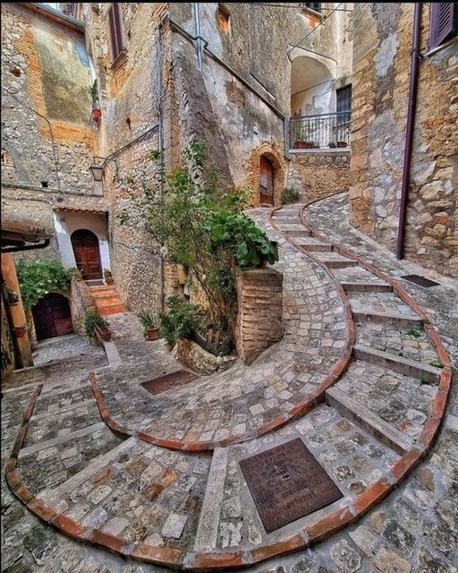 A medieval pathway in Calvi dell"Umbria, Italy