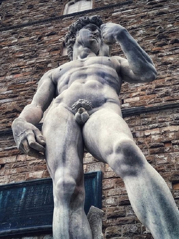 David: A Copy of Michelangelo’s Sculpture in Front of the Entrance to Palazzo Vecchio, Florence, Italy 🇮🇹