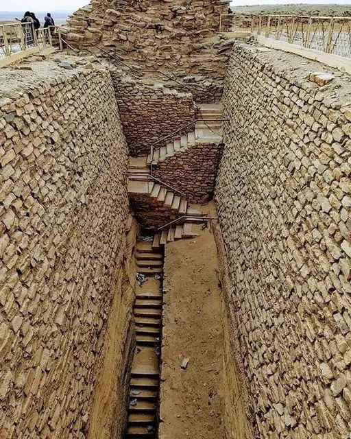 Stairs in the southern part of the 4,700-year old Stepped Pyramid of Djoser, Saqqara, Egypt.