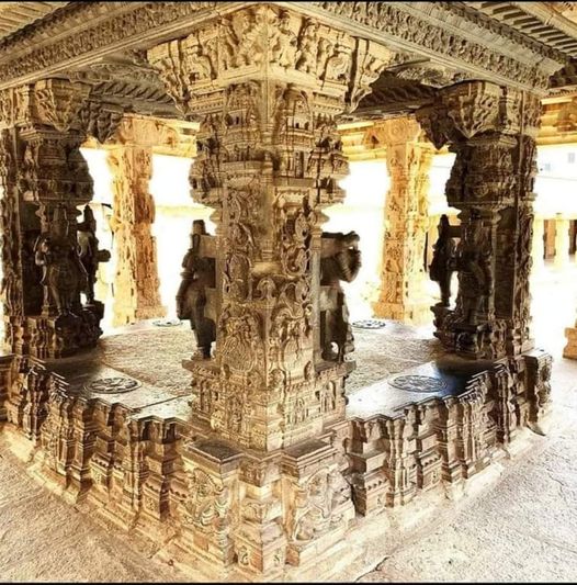 Wonderfully carved Kalyana Mandapa (Wedding Stage) in Someshwara Temple, Kolar, Karnataka,India  