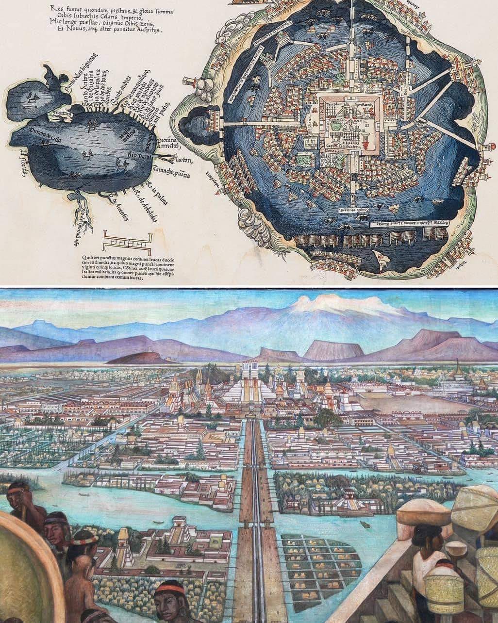 The First European Map Of Tenochtitlan, 1524: Bridging Two Worlds