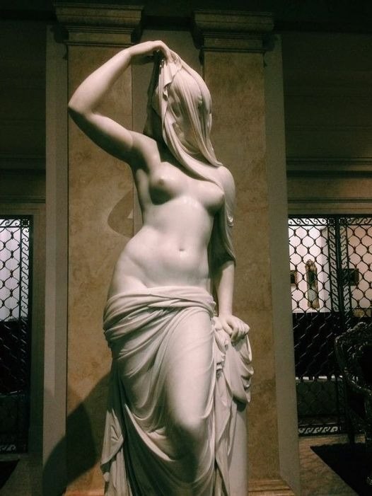 The Veiled Truth: Raffaelle Monti's "Veritas" - An Exemplar of Italian Sculpture Mastery