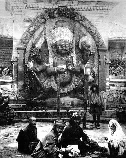 Kaal Bhairava. one of the oldest photograph taken by Dr. Kurt Boeck at Kathmandu Durbar square, Nepal. circa 1890!