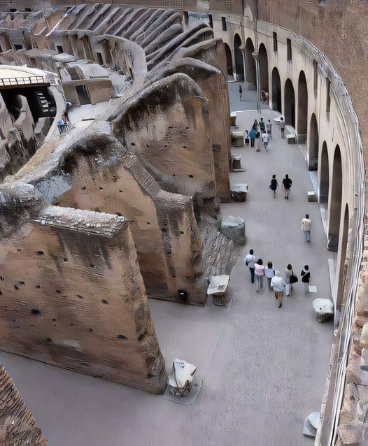 Walking inside the Colosseum, Rome.