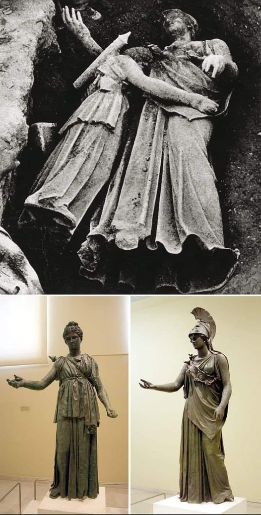 In 1959, Two Ancient Bronze Statues of Athena & Artemis Were Discovered Together in Piraeus