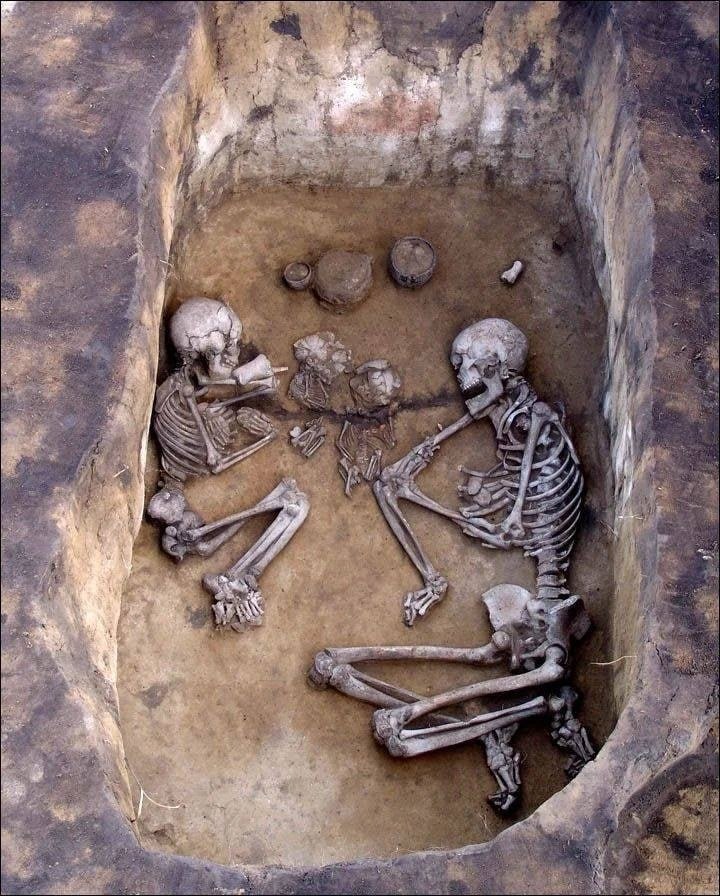 Scientists discover mysterious 3,500-year-old male and female skeletons that were buried facing each other and holding hands in Siberia
