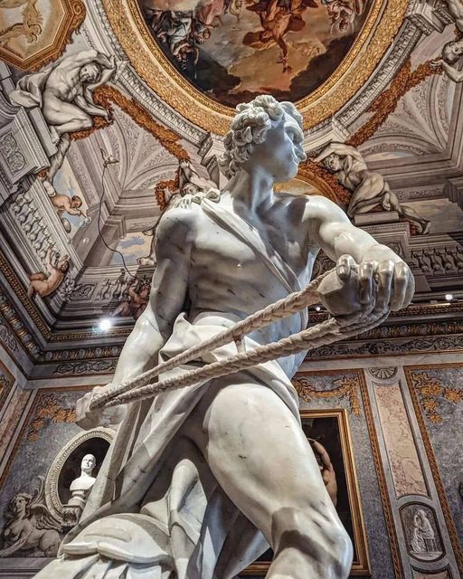 David is a life-size marble sculpture by Gian Lorenzo Bernini. The sculpture was one of many commissions to decorate the villa of Bernini"s patron Cardinal Scipione Borghese – where it still resides today, as part of the Galleria Borghese. 