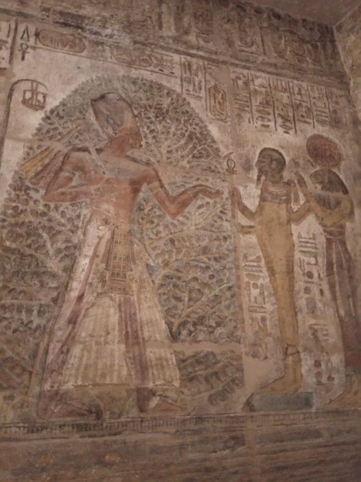 Ramses II leaving his name of the Tree of Life in company of Ptah and Sekhmet.