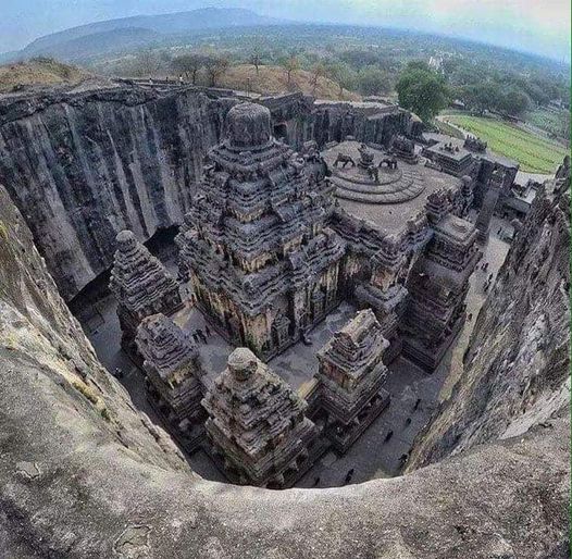 Carved out of a single rock making it one of the Biggest Monolithic. The kailasa Temple was built out of a single rock , 164 feet deep and 109 feet wide , and 98 feet tall.