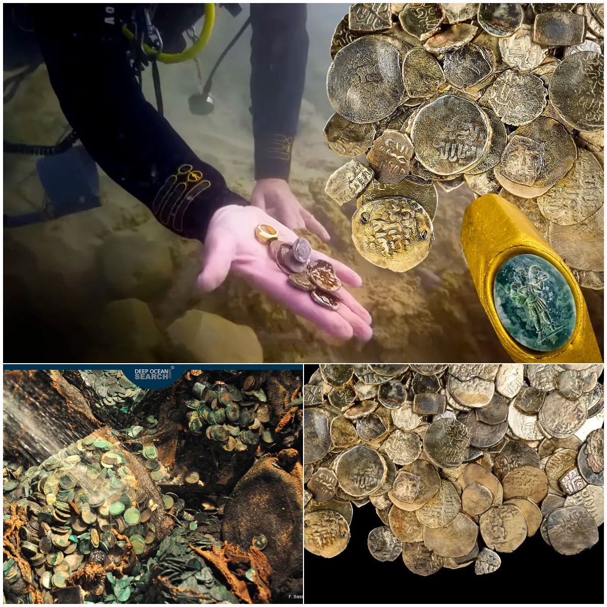 Discovery of unique ‘Good Shepherd’ gold ring and 1,800-year-old treasure from two ancient shipwrecks from between the 3rd and 14th centuries discovered in the same location off the coast of Caesarea