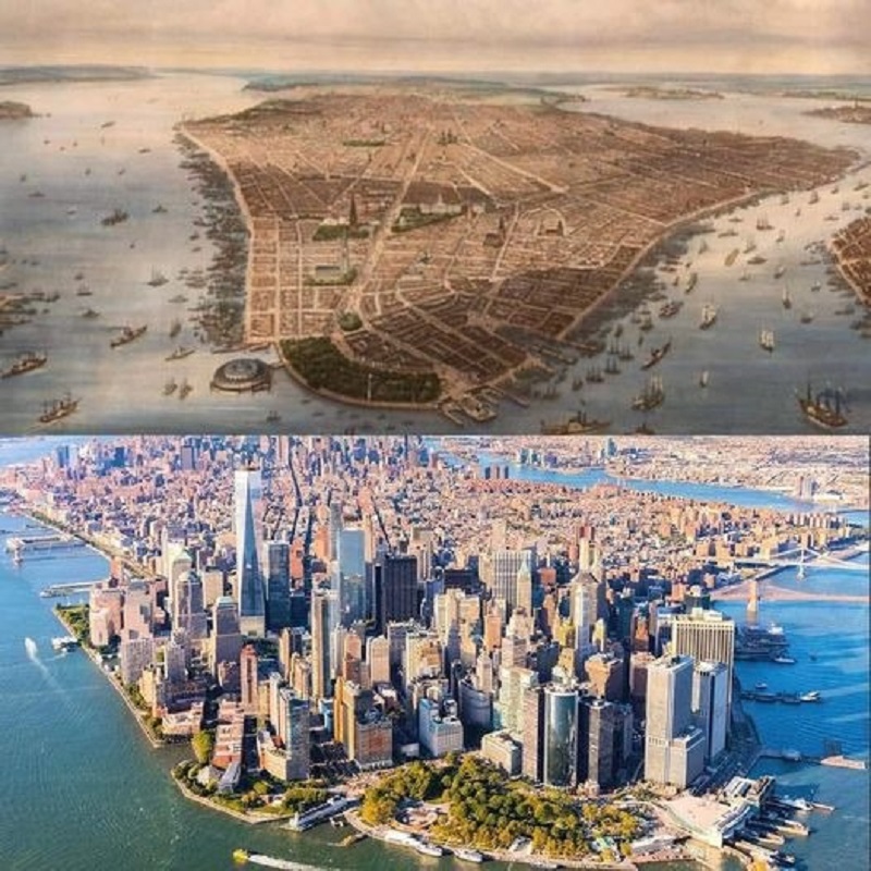 Manhattan: A Journey Through Time from 1851 to Today