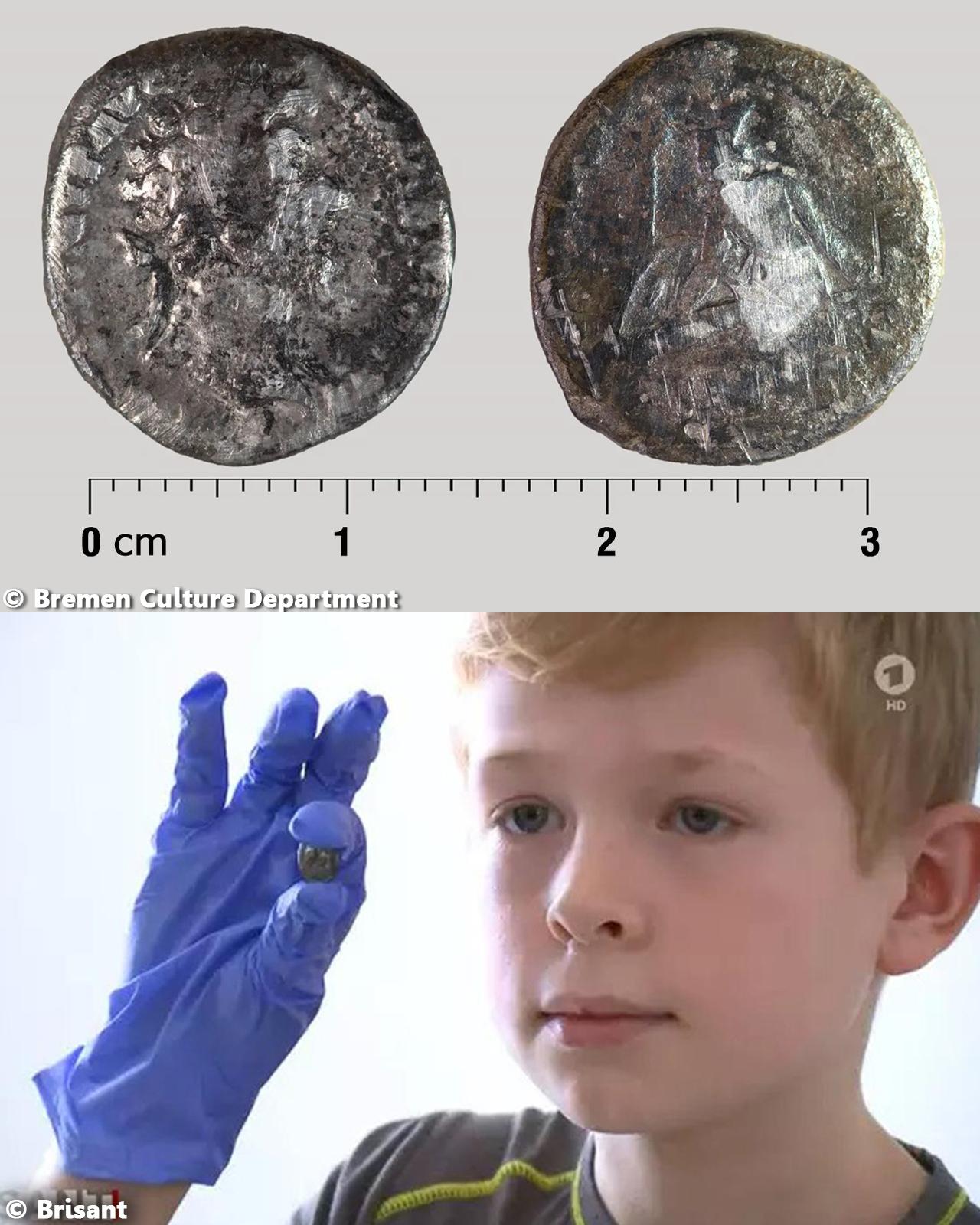 8-year-old boy unearths 1,800-year-old Roman coin in school sandbox