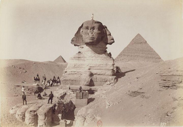 "The Sphinx and Giza Pyramids: Captured Between 1873 and 1895 #ancient_egypt_daily_life"