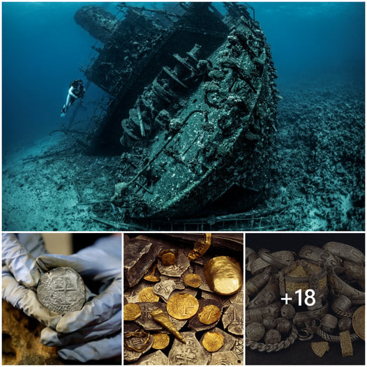 Unearthed Treasure: $22 Billion Gold Ship and Priceless Coins from Emperor Constantine's Era Discovered in Caribbean Depths ‎