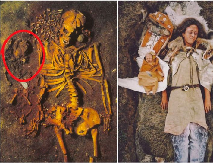 Echoes of Ancient Love: 4000 BC Burial Reveals Tender Scene of a Young Girl from Vedbaek, Denmark, Laying to Rest with Infant Son Cradled on a Swan's Wing, Unveiling Deep Bonds and Rituals of Prehistoric Humanity 