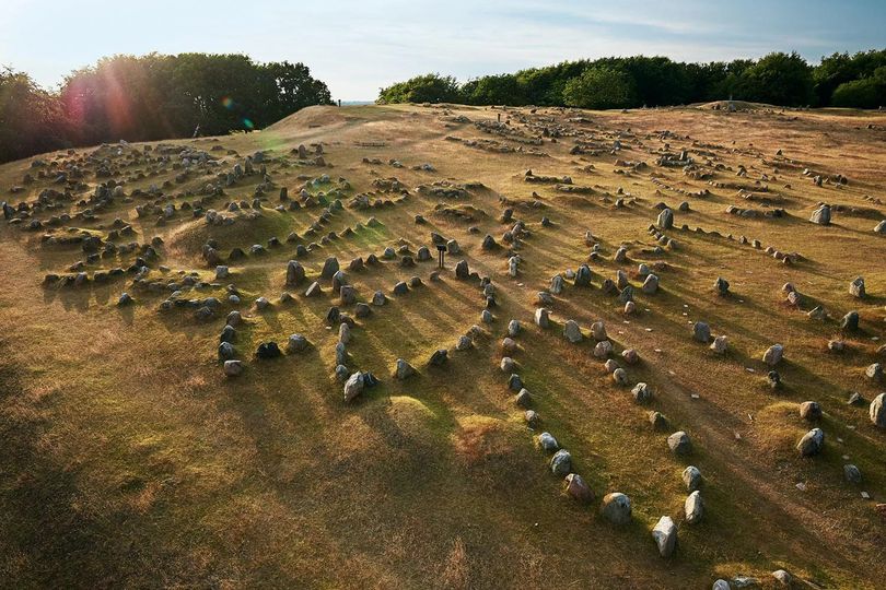 Lindholm Høje, overlooking the city of Aalborg in Denmark, is a significant Viking burial site and former settlement. 