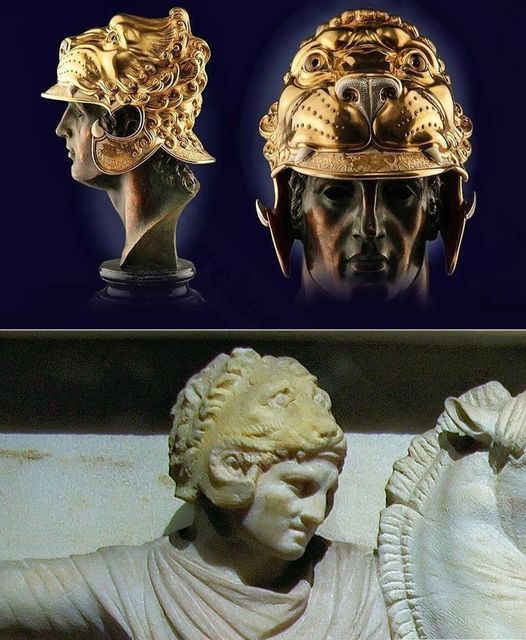 Unveiling History: The Golden Lion Head Helmet of Alexander the Great